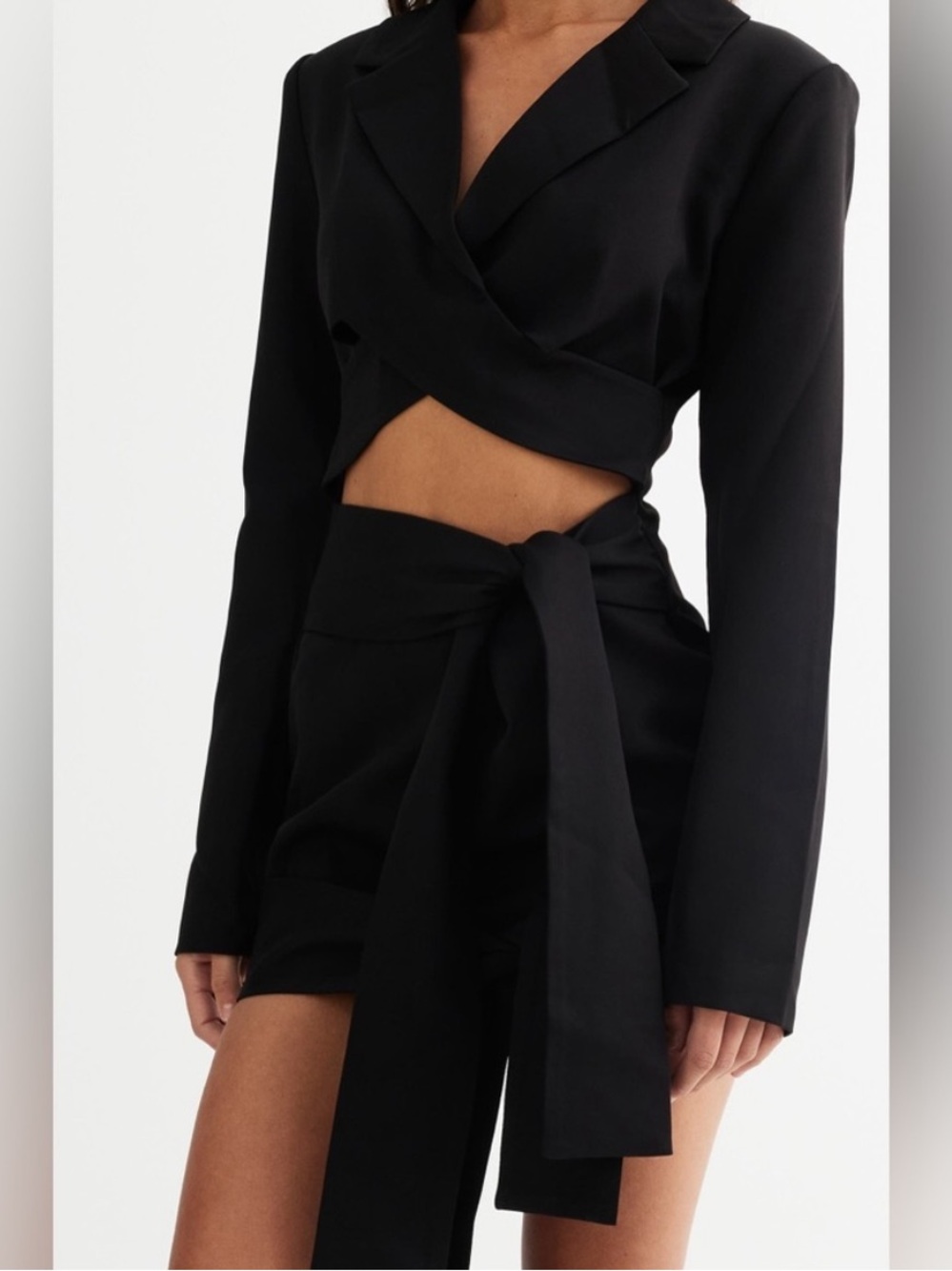 Lioness Off Duty Black Cutout Blazer Dress